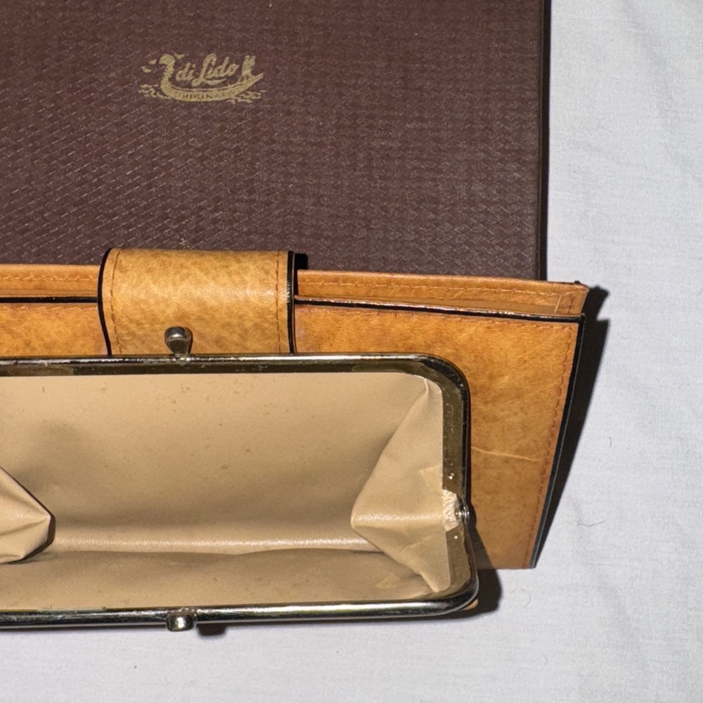 Vintage Di Lido Amity Cowhide Leather Womens Kiss Snap Coin Checkbook Wallet - Picture 11 of 16